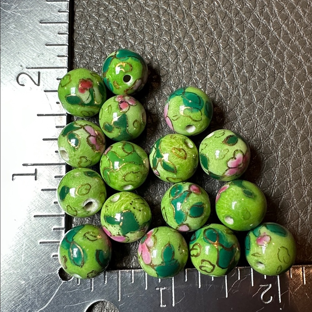 Vintage Green Porcelain beads bundle